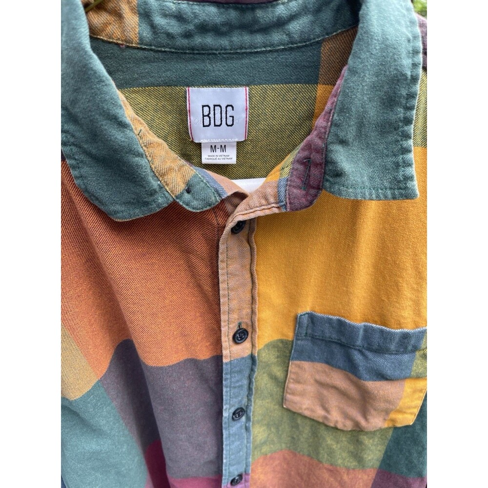 BDG Urban Outfitters Multicolor Plaid Button-Up Shirt LS Pocket Men Medium